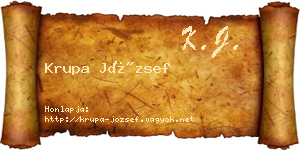 Krupa József névjegykártya