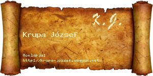 Krupa József névjegykártya